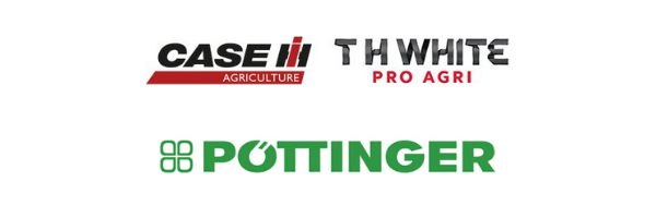 t h white pro agri, case IH and pottinger logo lock up